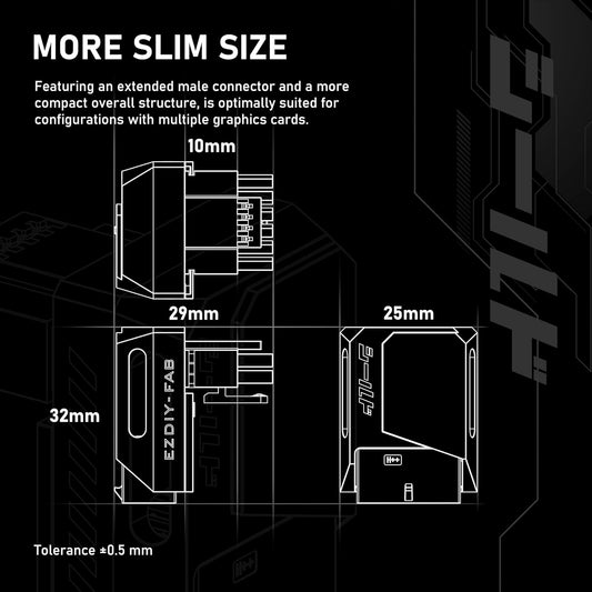 EZDIY-FAB PCIe 5.1 Adapter - 600W 12+4pin,16pin 12VHPWR GPU Power Connector,12V-2x6 GPU Adapter,90 Degree Right Angle - Compatible with RTX 3090Ti, 4070Ti, 4080, 4090 GPU - RVS Type, White, 1 Pack