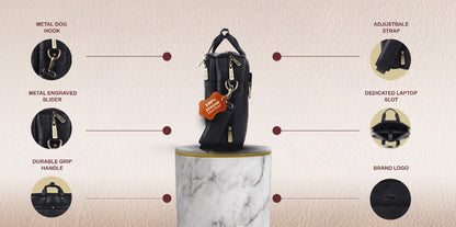 Hammonds LB150 Premium Cow Leather Laptop Bag for Men | Genuine Cow Leather Office Bag | 16-Inch Business Laptop Bag | Professional Work Bag | Corporate Gift Bag - PuriLite