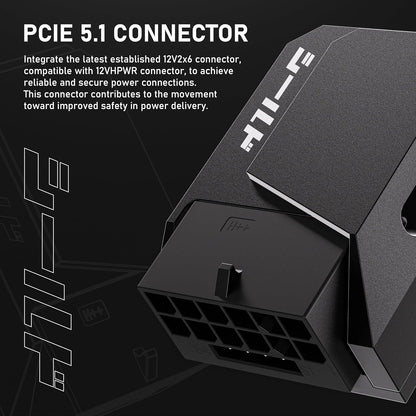 EZDIY-FAB PCIe 5.1 Adapter - 600W 12+4pin,16pin 12VHPWR GPU Power Connector,12V-2x6 GPU Adapter,90 Degree Right Angle - Compatible with RTX 3090Ti, 4070Ti, 4080, 4090 GPU - RVS Type, White, 1 Pack