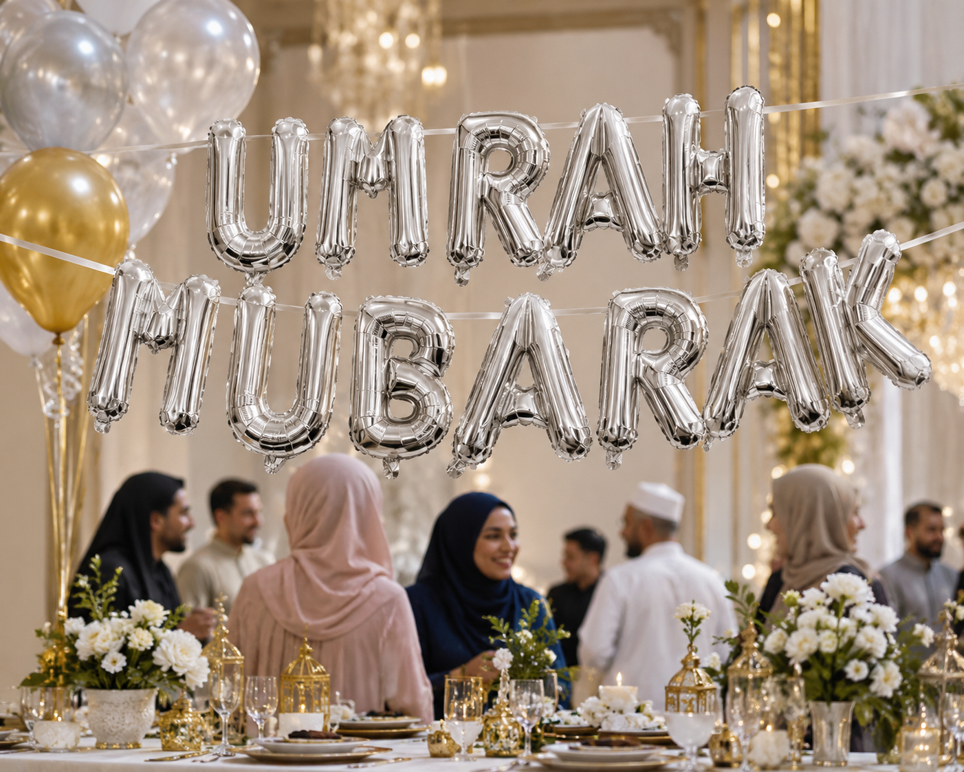 Premium Quality Foil Balloons | Qabool Hai, Dholki & Umrah Mubarak | Party Decorations