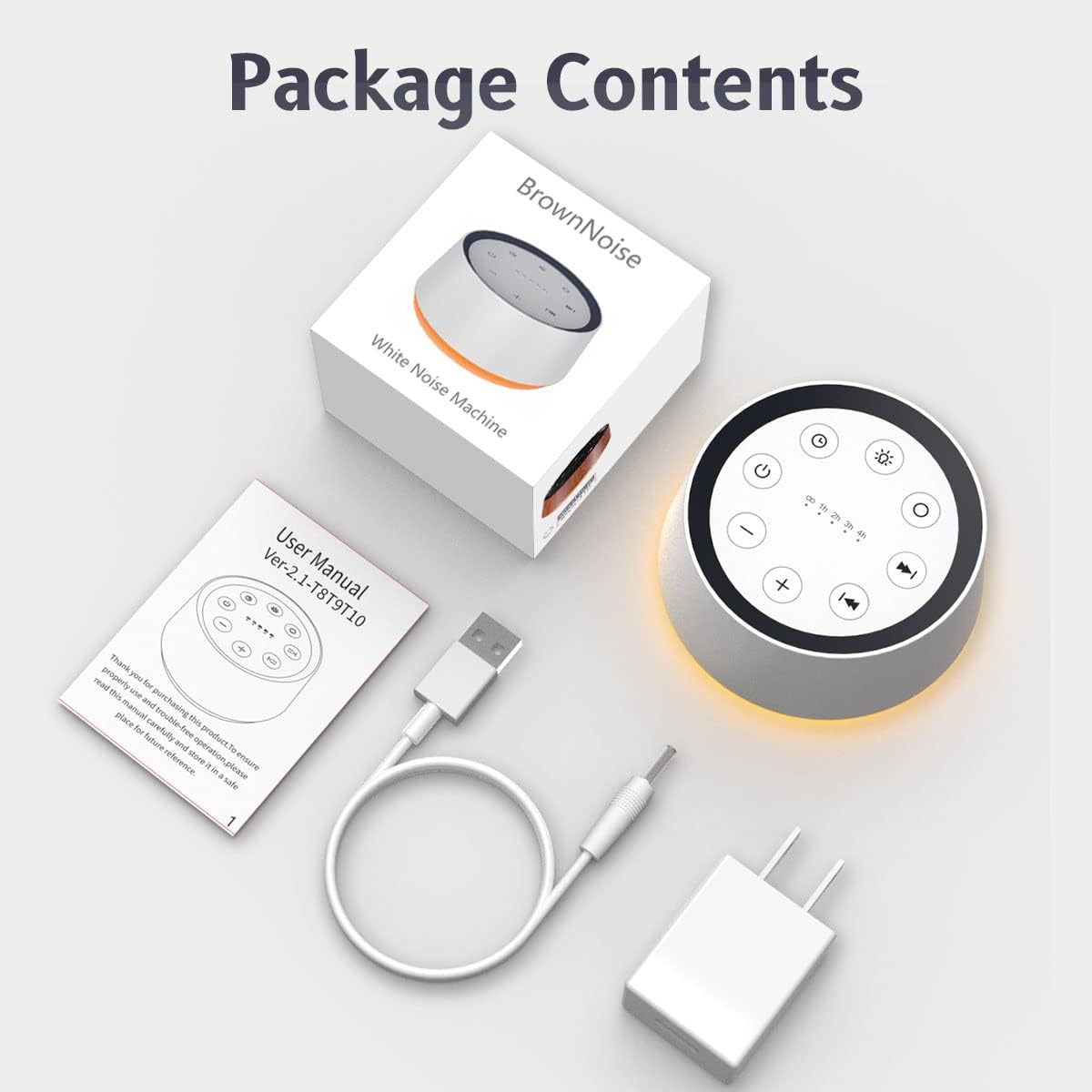BrownNoise Sound Machine with 30 Soothing Sounds 12 Colors Night Light White Noise Machine for Adults Baby Kids Sleep Machines with Memory Function 36 Volume Levels 5 Timers for Home Office Travel - PuriLite