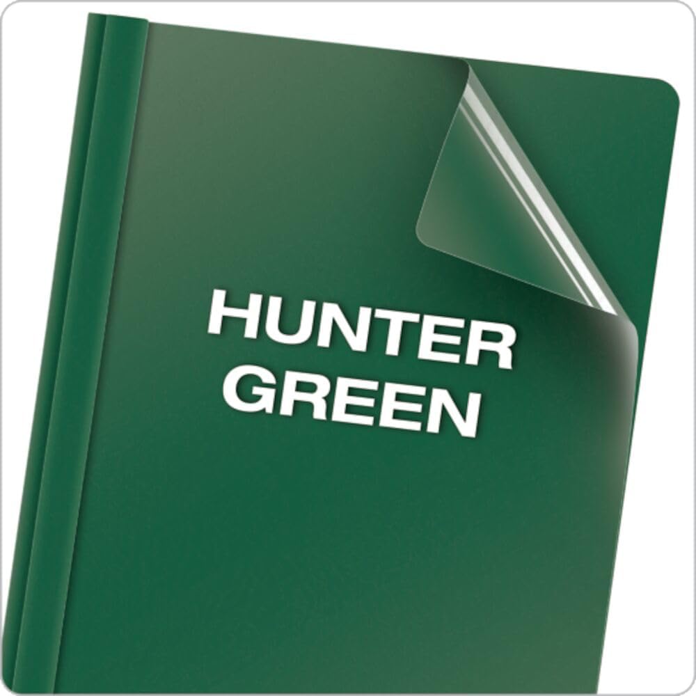 Oxford Duotang Clear Front Report Cover, Letter Size, Hunter Green, 100-Sheet Capacity, 25-Pack