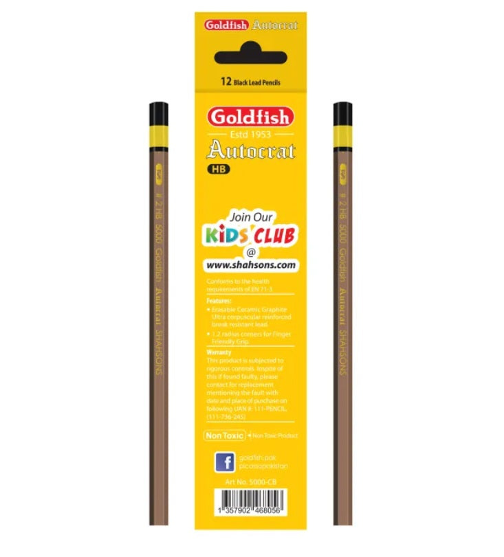 Goldfish Autocrat 12 Pcs HB Pencils Cardboard Pack - PuriLite
