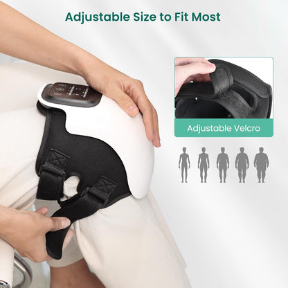 Smart Knee Massager - Cordless Knee Massager with Heat & Vibration - Heated Knee Brace with LED Screen for Pain Relief, Stretched Ligament and Muscles Injuries - PuriLite