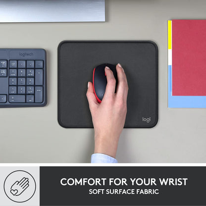 Logitech Mouse Pad - Studio Series, Computer Mouse Mat with Anti-slip Rubber Base, Easy Gliding, Spill-Resistant Surface, Durable Materials, Portable, in a Fresh Modern Design, Graphite