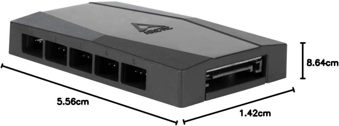 ARCTIC Case Fan Hub - 10-fold PWM Fan Distributor with SATA Power - Black