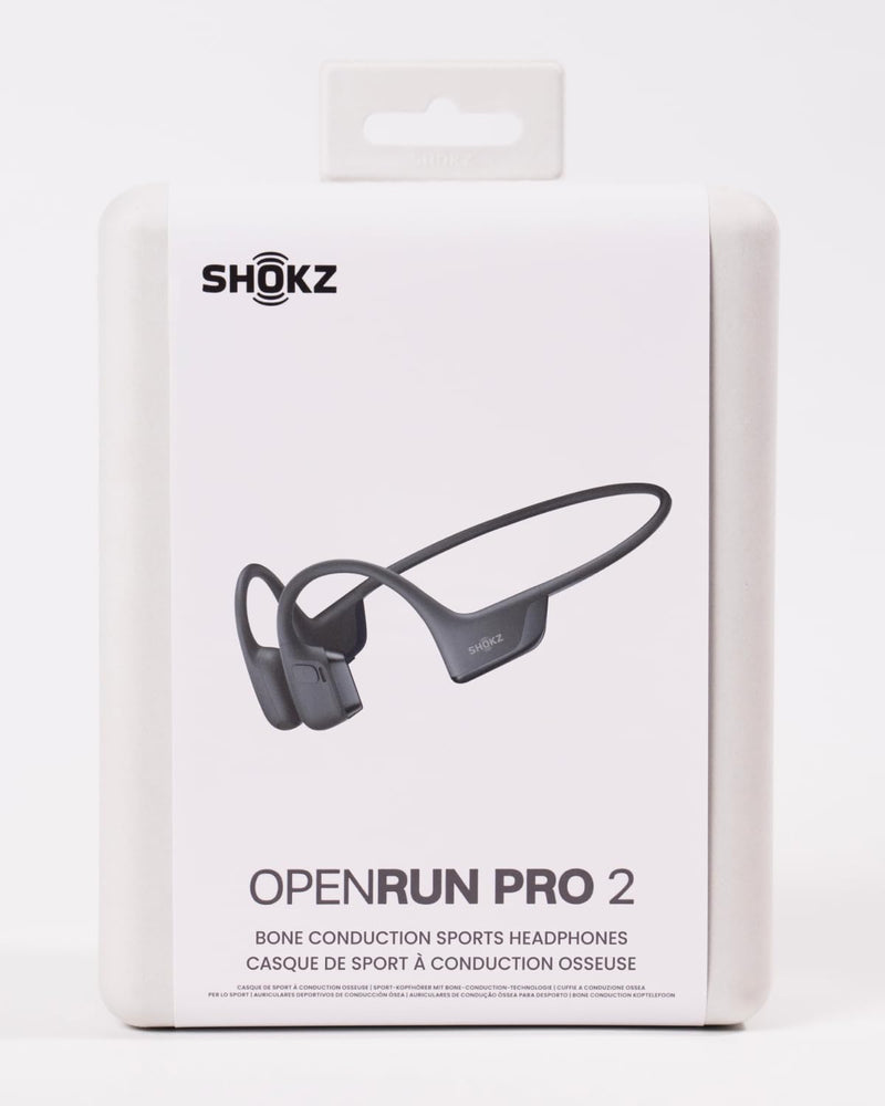 NEW SHOKZ OpenRun Pro 2 - Open-Ear, Bone Conduction Sport Headphones - Sweat Resistant, Workout Headphones with 30ft Bluetooth - Secure, Wireless, Comfortable Fit - Deep Bass and Smart Mic - SHOKZ App