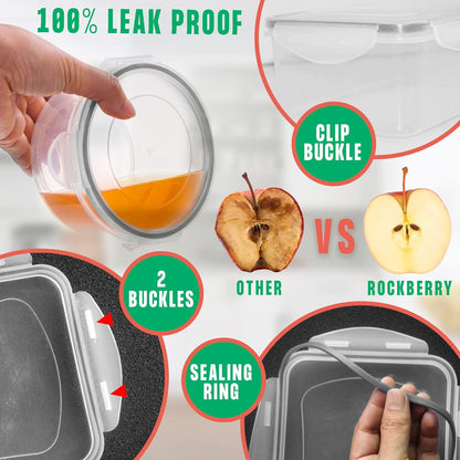 50 Pcs Large Food Storage Containers with Lids Airtight-85 oz to Sauces Box-Total 526Oz Stackable Kitchen Bowls Set Meal Prep Containers-BPA Free Leak proof Plastic Freezer Microwave safe