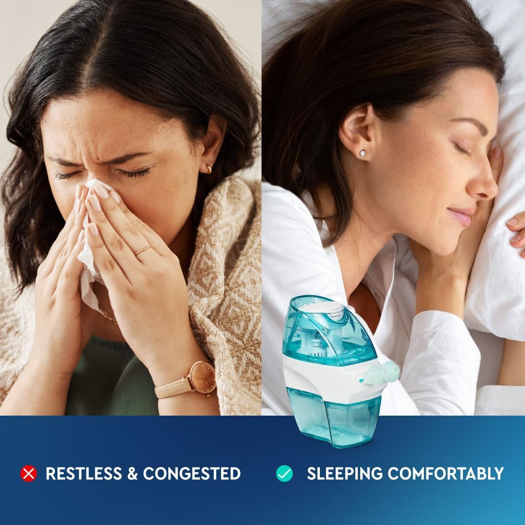 Navage Essentials Bundle – Powered Nasal Irrigation System – Saline Nasal Rinse Kit with Navage Nose Cleaner, 30 SaltPods & Countertop Caddy - PuriLite