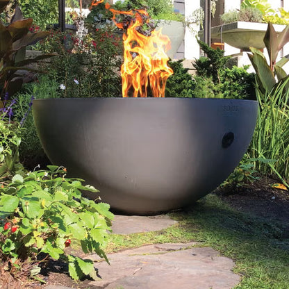 Solus Decor Hemi 36" Concrete Patio Firebowl - 60,000 BTU