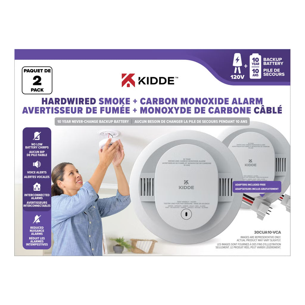 Kidde 120V Hardwired Smoke and Carbon Monoxide Alarm 2-Pack