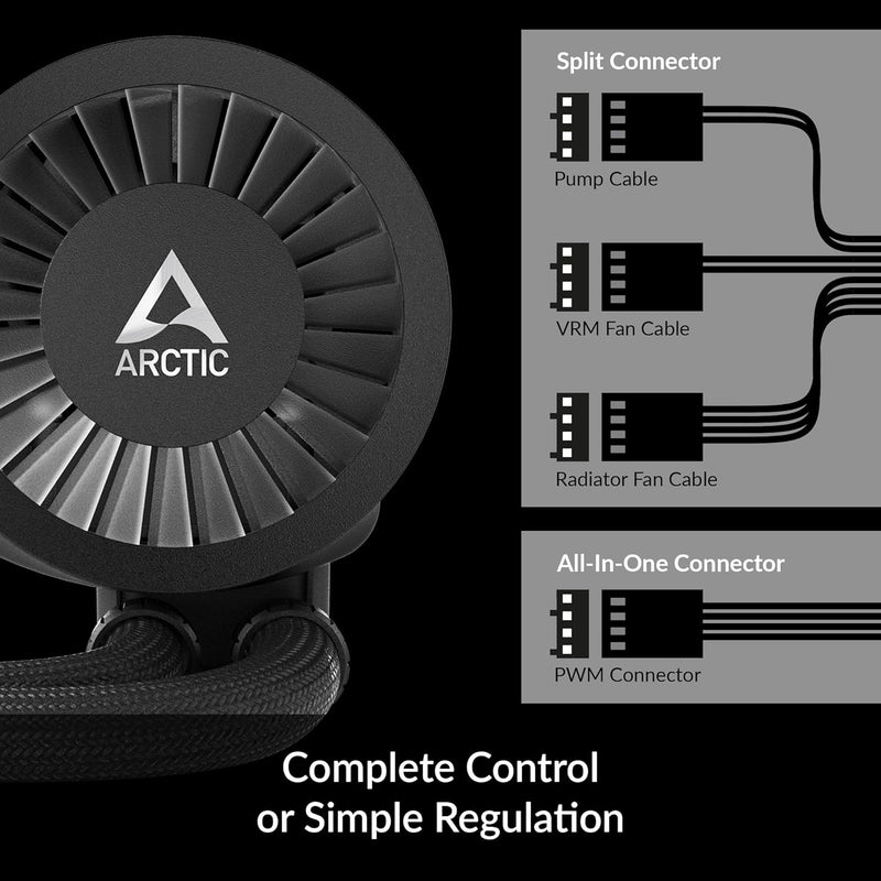 ARCTIC Liquid Freezer III 360 - Water Cooling PC, AIO CPU Water Cooler, Intel & AMD, Efficient PWM-Controlled Pump, Fan: 200–1800 RPM, LGA1851 und LGA1700 Contact Frame - Black