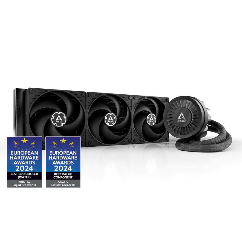 ARCTIC Liquid Freezer III 360 - Water Cooling PC, AIO CPU Water Cooler, Intel & AMD, Efficient PWM-Controlled Pump, Fan: 200–1800 RPM, LGA1851 und LGA1700 Contact Frame - Black