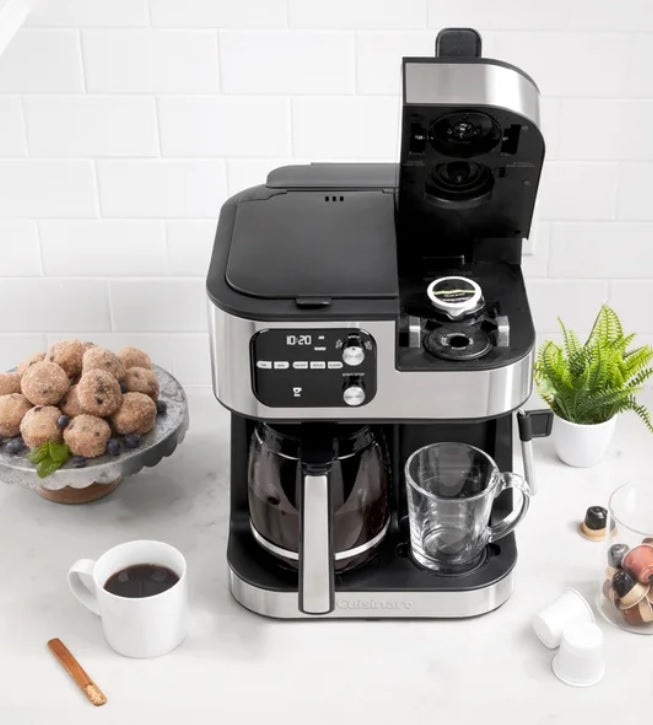 Cuisinart 4-in-1 Coffee Maker | 12-Cup Drip, K-Cup & Nespresso Compatible - PuriLite