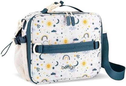 Bentgo® Kids Lunch Bag - Durable, Double Insulated, Water-Resistant Fabric, Interior & Exterior Zippered Pockets, Water Bottle Holder - Ideal for Children 3+ (Shark)