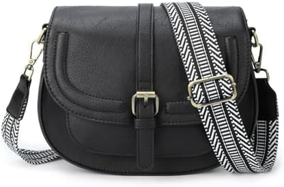Crossbody Bags for Women Small Over the Shoulder Saddle Purses and Boho Cross body Handbags,Vegan Leather