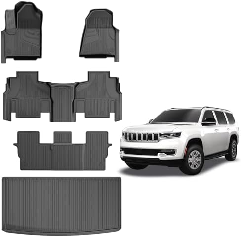 AOMSAZTO Floor Mats & Trunk Mat for 2024 2025 Chevy Equinox EV (Non Fuel),TPE All Weather Protection 2 Rows Car Floor Liners with Cargo Liner for Chevrolet Equinox EV (Non Fuel)