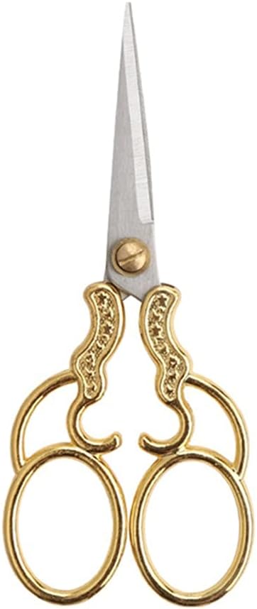 Kitchen Scissors Professional Stainless Steel Sewing Scissors Vintage Embroidery Scissors Craft Tailor Scissor(Gold)
