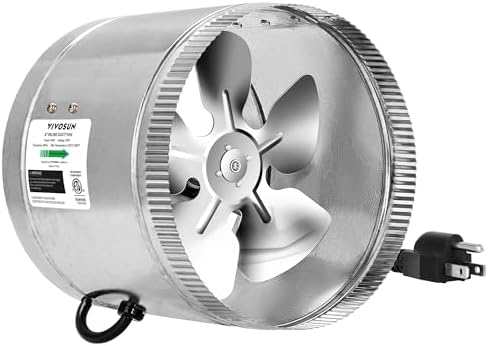 VIVOSUN 6 Inch Inline Duct Fan 240 CFM, HVAC Exhaust Ventilation Fan with Low Noise for Basements, Bathrooms, Kitchens and Attics, Silver