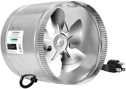VIVOSUN 6 Inch Inline Duct Fan 240 CFM, HVAC Exhaust Ventilation Fan with Low Noise for Basements, Bathrooms, Kitchens and Attics, Silver