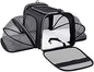 Soft-Sided Pet Travel Carrier Sides Expandable Pet Carrier Mesh Openings Airline Approved Collapsible with Pad Shoulder-Strap for Cats and Small Animals (Black)