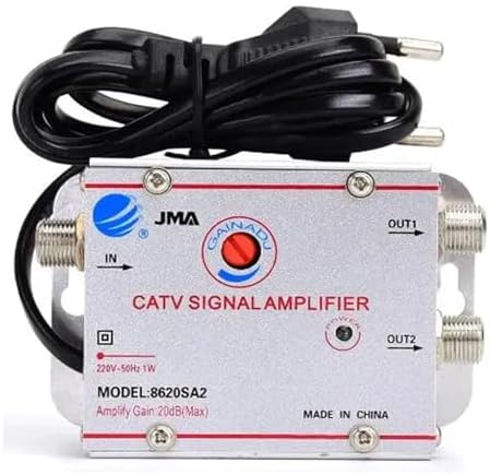 Adjustable 1 in 2/3/4/6/8 Out Cable TV Splitter Amplifier 20dB Digital TV Antenna Signal Booster(1 in 6 Out)