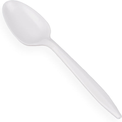 400 Light-Weight White Disposable Plastic Teaspoons