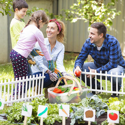ZEAYEA Mesh Storage Basket with Handle, Garden Harvest Basket, Mesh Fruit Basket Bin for Gathering Vegetables, Multi-functional Metal Wire Basket for Kitchen Garden Picnic Cabinet, White