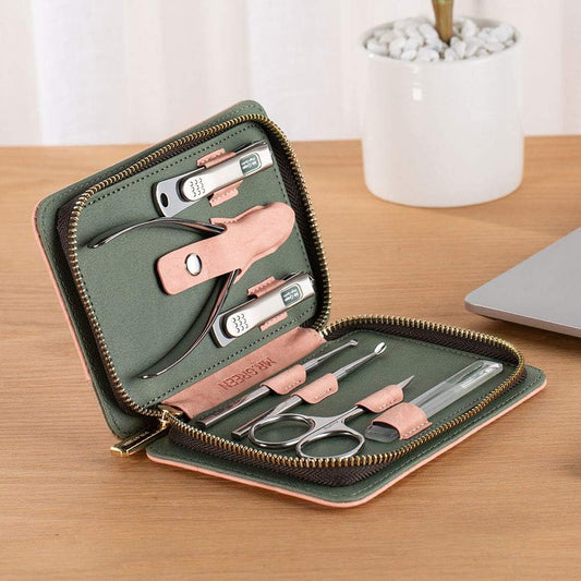 7Pcs Manicure Set, Pedicure Sets, Nail Clipper sets，Stainless Steel Professional Nail Cutter with Travel Case - PuriLite