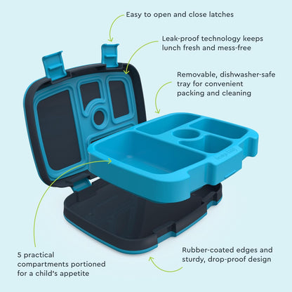 Bentgo Kids Prints Leak-Proof, 5-Compartment Bento-Style Kids Lunch Box - Ideal Portion Sizes for Ages 3 to 7 - BPA-Free, Dishwasher Safe, Food-Safe Materials (Dinosaur)