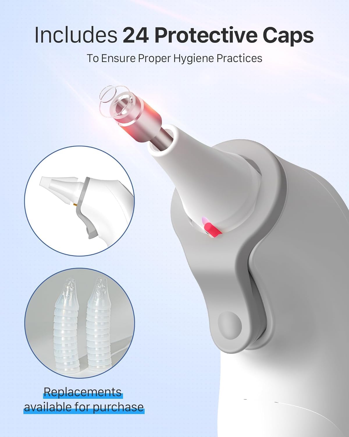 Infrared Ear Thermometer – Accurate Digital Health Care Thermometer with 3-Color Fever Alert, Mute Mode, Memory Storage & Disposable Probe Covers