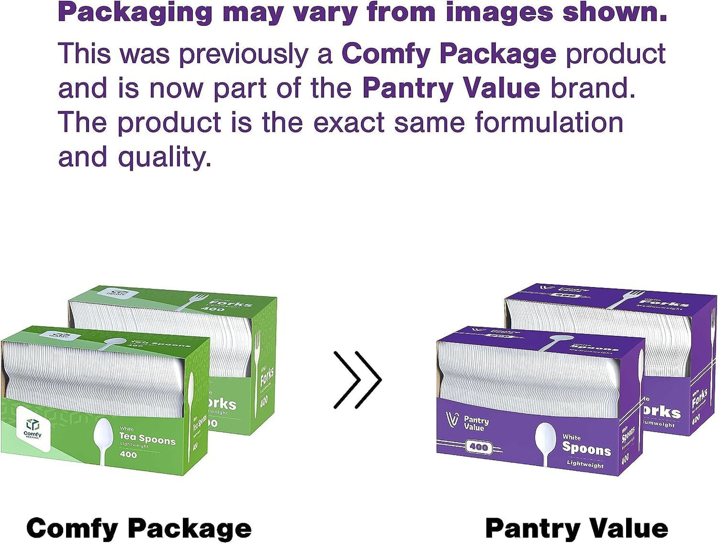 400 Light-Weight White Disposable Plastic Teaspoons