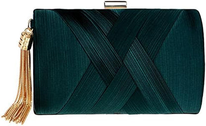Women's Evening Bag Clutch Purses Tassel Crossbody Bags for Wedding Prom Night out Party