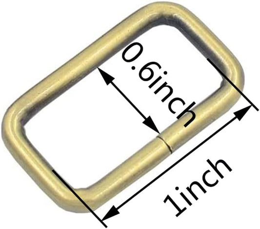 100PCS 1 inch Rectangle Ring Buckles Adjuster Square Buckle for Hardware Bags Hand DIY Accessories (Silver) - PuriLite