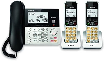 VTech DECT 6.0 1-Handset Corded/Cordless Phone for Home with Answering Machine, Call Blocking, Caller ID, Large Backlit Display, Duplex Speakerphone, Intercom, Landline Line-Power: VG208