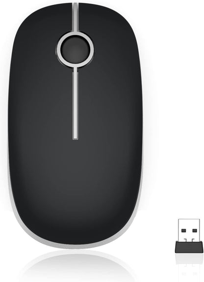 Wireless Mouse, Vssoplor 2.4G Slim Portable Computer Mice with Nano Receiver for Notebook, PC, Laptop, Computer (Sapphire Blue)