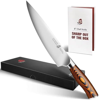 TUO Boning Knife - Razor Sharp Fillet Knife - High Carbon German Stainless Steel Kitchen Cutlery - Pakkawood Handle - Luxurious Gift Box Included - 7 inch - Fiery Phoenix Series