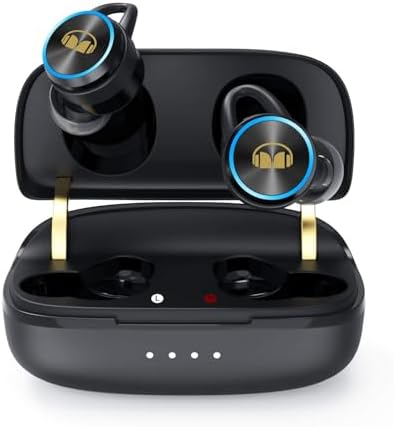 Monster Clarity 101Plus AirLinks Wireless Earbuds, Bluetooth 5.3 in-Ear Headphones with Charging Case, Stereo Earphones Deep Bass Sound, 28H Long Playtime, Water Resistant Design for Sports.