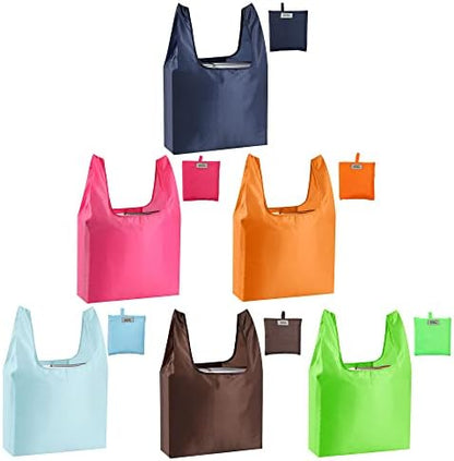 Purilite Select™ Reusable Grocery Bags – Heavy-Duty, Foldable, and Machine Washable (6-Pack