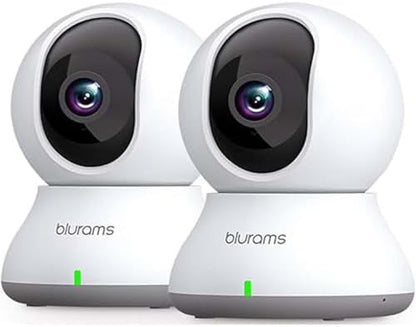 blurams Security Camera, 2K Indoor Camera 360-degree Pet Camera for Home Security w/ Motion Tracking, Phone App, 2-Way Audio, IR Night Vision, Siren, Works with Alexa & Google Assistant,White
