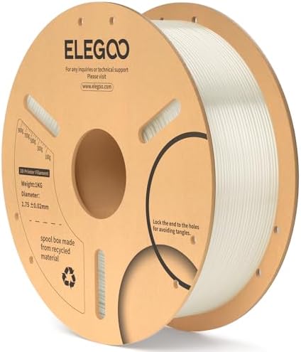 ELEGOO PLA Filament 1.75mm Black 1KG,3D Printer Filament Dimensional Accuracy +/- 0.02mm,1kg Cardboard Spool(2.2lbs) 3D Printing Filament Fits for Most FDM 3D Printers