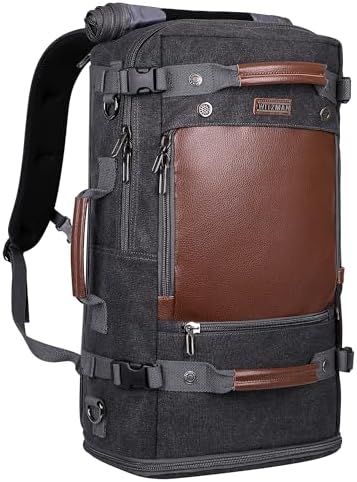 WITZMAN Travel Backpack for Men Women Carry on Luggage Backpack Canvas Rucksack Duffel bag with Shoe Compartment