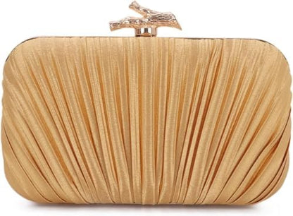 Clutch Purses for Women Evening Bag Pleated Clutch Bag with Chain Party Purses Handbag for Cocktail/Prom/Party/Wedding/Formal