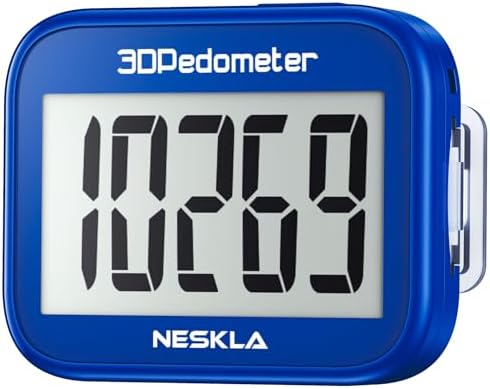 3D Pedometer for Walking, Simple Step Counter with Large Digital Display, Step Tracker with Removable Clip Lanyard, Accurately Track Steps for Men Women Kids Adults Seniors