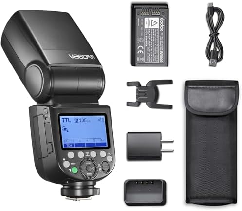 Godox V860III-N Flash for Nikon Camera Flash Speedlite Speedlight 7.2V/2600mAh Li-ion Battery, 2.4G Wireless HSS 1/8000 1.5s Recycle Time 10 Levels LED Modeling Light for Nikon (Upgraded V860II-N)