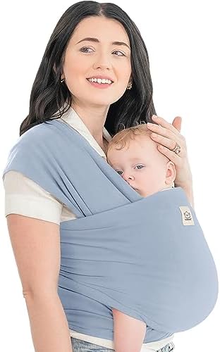 KeaBabies Baby Wrap Carrier - All in 1 Original Baby Carrier Newborn To Toddler Sling, Easy to Wear, Hands Free Bonding, Lightweight, Breathable Infant Wraps (Trendy Black)