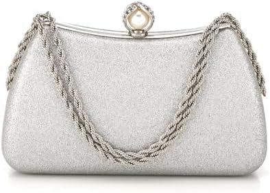Buric Evening Clutch Bag for Women Glitter Shiny Dress Purse Wedding Bride Handbags Evening Clutches for Cocktail Party
