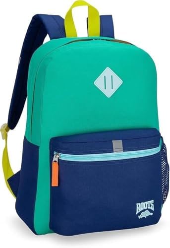 Roots Kids Lightweight Backpack — Made from 100% Recycled Fabrics with Rain Flap, Bottle Pocket, Reflective Accent, and Back Padding — 22.5 litres, Pink & Purple