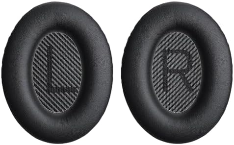 Replacement Ear Pads Earpads for Bose QuietComfort QC 2 15 25 35 Ear Cushion for QC2 QC15 QC25 QC35 SoundLink SoundTrue Around-Ear II AE2 (Black)