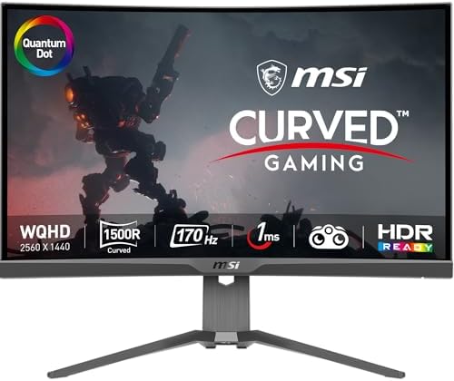 MSI Optix MAG342CQR 1500R Curvature 21:9 Aspect Ratio Narrow Bezel 1ms 3440x1440(UWQHD) 144Hz Refresh Rate Tilt/Swivel/Height/Pivot Adjustment 34" AMD Freesync Gaming Curved Monitor, Black, Pack of 1